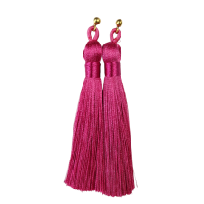 Earrings Tassel Fuchsia 