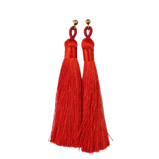 Tassel Red Earrings