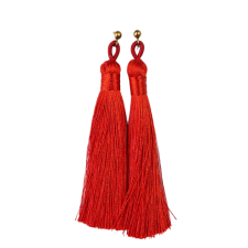 Earrings Tassel Red 