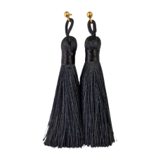 Tassel Black Earrings