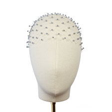 Face Veil Silver Pearls