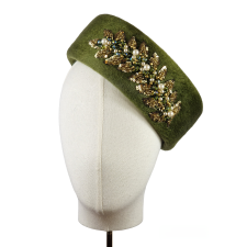 Felt Hat Pillbox Olive Green