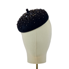 Cocktail Hat "Black Blossom" Big