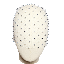 Face Veil Silver Pearls