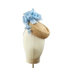 Straw Cocktail Hat Sweetie Blue