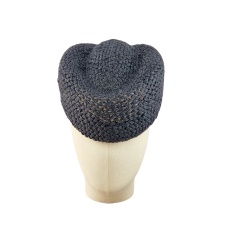 Paper Straw Air Hostess Hat Black