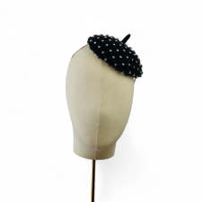 Cocktail Hat Black Velvet Chrystal