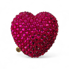 Queen of Hearts Brooch Crystal Fuchsia