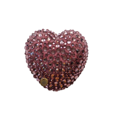 Queen of Hearts Brooch Crystal Pink