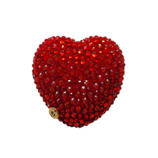 Queen of Hearts Brooch Crystal Bright Red