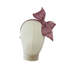 Headband Sinamay Bow Pink