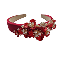 Headband Roses&Pearls Red Small