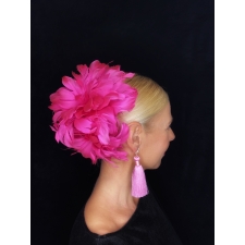 Lily Dark Pink Comb/Fascinator