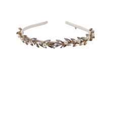 Bridal Headband Bay Leaf White 